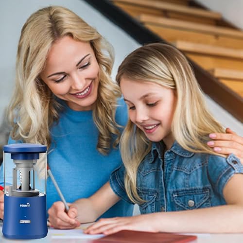 tenwin Fully Automatic Pencil Sharpener for 6-8mm Pencils, Hands-Free - color: Blue