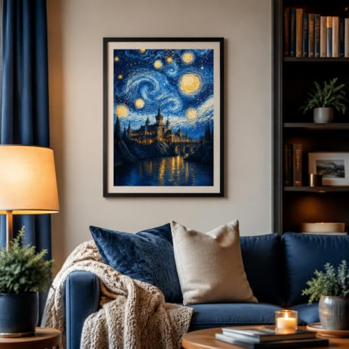 PINFFSHU Starry Night Diamond Painting Kits for Adult Beginners - color: blue