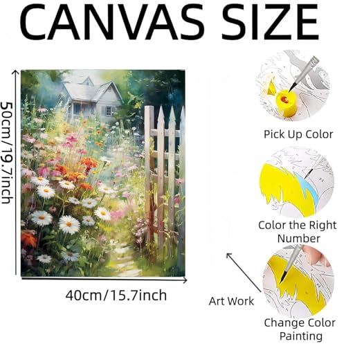 niurenmaoyi Garden Paint by Numbers Kit for Adult Beginner,16X20in - color: Adults' Paint-By-Number Kits-0521-07