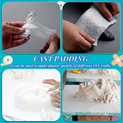 48 Rolls Cast Padding Soft Undercast Gauze Bandage Roll Cotton Wraps Cast Padding Use with Plaster Cloth Gauze Bandage for Body Art Projects Mask Making Crafts, 2" x 8.9 ft