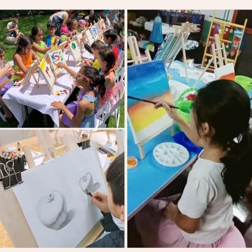 26 Pack 9 Inch Wood Easel, Painting Party Easel, Kids Student Tabletop Easels for Painting, Portable Canvas Photo Picture Sign Holder Tripod Painting Easels for Art & Crafts - style: 26