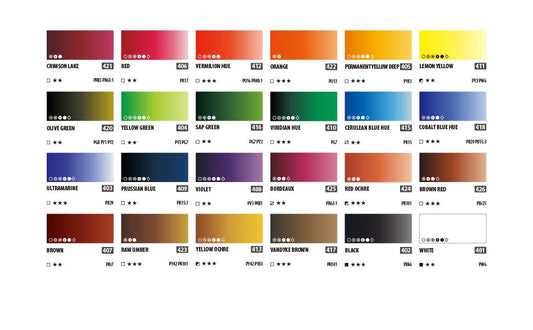 ShinHan Professional Watercolor Paint 7.5ml Tubes 24 Color Set