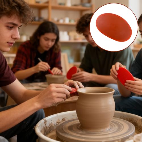6 Pack Pottery Ribs Soft Rubber Pottery Rib Mud Tools Ceramic Sculpture Modeling Cutter Clay Scraper Crafts Shaping Tool Set for Smooth Finishing and Removing Finger Marks, 3 Different Sizes