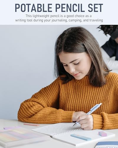 Nicpro 8 Pack Pastel Mechanical Pencil 0.7mm, Cute Fast Click Mechanical Pencils Set with 480PCS HB Lead Refills, 3 Erasers with Case, Aesthetic School Supplies for Writing Drawing Sketching | Mechanical Pencils Set with 480PCS HB Lead Refills, 3 Erasers
