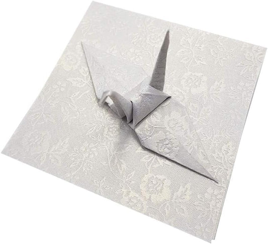 100 Origami Paper Sheets Paper Pack White Paper Flower Pattern, Embossing, Pearl Coating for Folding Paper, Origami Cranes,Scrapbook (6x6 White) - color: White, size: 6x6 inches