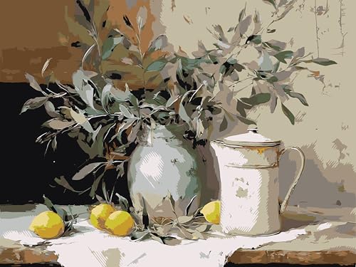 Plant Scenery Paint by Numbers Kit for Adults,Color By Numbers for Adults | Scenery Decor Painting by Number On Canvas, Paint Number Artist Funny Without Frame DIY, Home Wall Decor, 12x16in - color: YH03165, size: Without Frame