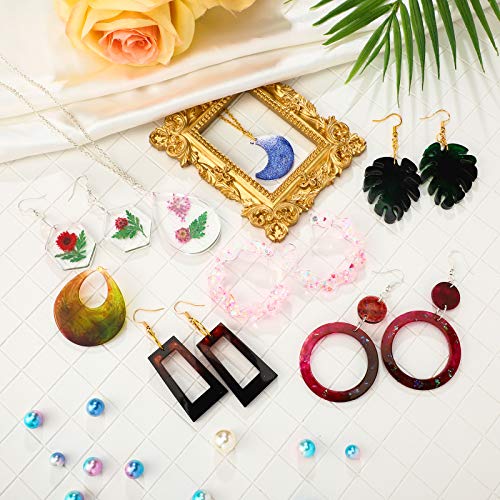 Patelai 4 Pcs Resin Earring Molds Irregular Shaped Earrings Silicone Mold for Epoxy Resin Dangle Drop Jewelry Making Kit for Women DIY Crafts Necklace Pendants Keychain(Geometric) - style: Geometric