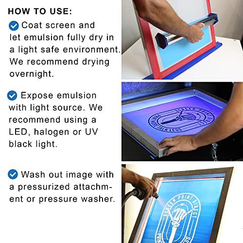 Ecotex Tex-Blue Pre-Sensitized Screen Printing Emulsion, Photo Emulsion,Qt | Premixed And Pre-Sensitized Photo Emulsion - No Diazo Needed, Compatible With Plastisol And UV Ink, 12 Month Shelf Life - Qt - size: Quart - 32 oz.