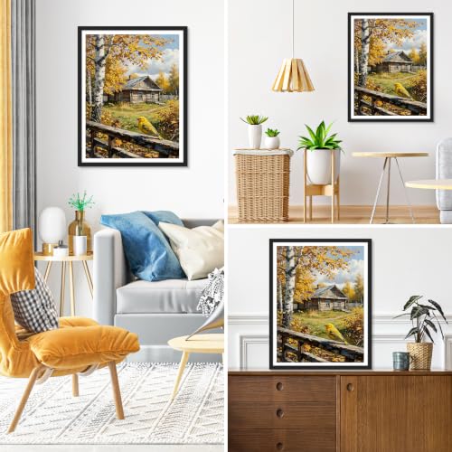 Auremi Nature Diamond Art Painting, 5D Houses Diamond Painting Kits, Full Drill Diamond Dots Paintings for Beginners, Crystal Art Painting Kits for Home 30x40 cm - color: Diamond Painting 011