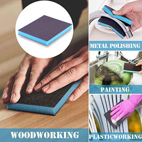 8Pcs 150 Grit Sanding Sponge, Jamiikury Fine Sanding Blocks Washable and Reusable, Wet Dry Sandpaper Sponge for Wood Metal FurniturePaint and Drywall - size: 150 Grits
