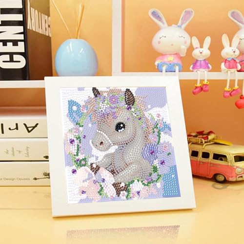 Horse Diamond Art Painting Kits for Kids with Frame Ages 4-8-12 (7x7 inch) - color: CC298