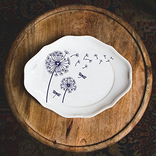 OLYCRAFT 2Pcs Self-Adhesive Silk Screen Printing Stencils Dandelion Mesh Transfers Stencil Dragonfly Pattern Silk Screen Stencil for Painting on Wood DIY T-Shirt Fabric 7.7x5.5 inch - color: Dandelion