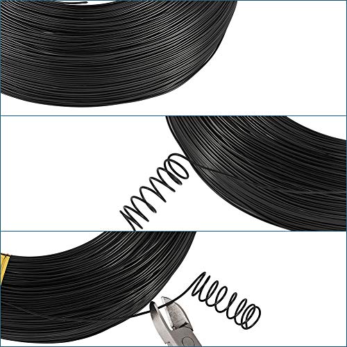 Cheriswelry 910 Feet 22 Gauge Black Aluminum Wire Bendable Metal Craft Wire Flexible Soft Jewelry Beading Wire 0.6mm for Sculpting Armature Artistic Floral Garden Wrapping DIY Craft - color: Black, size: 22 Gauge(0.6mm)
