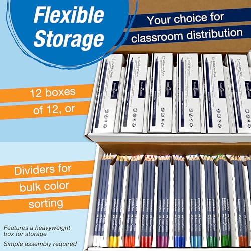 Faber-Castell Creative Studio Goldfaber Water Color Pencil Classpack - 144 Pencils in 12 Colors - size: 144 Count (Pack of 1)
