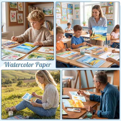 Watercolor Paper Pad 7x10 in, 35 Sheets, 140 Lb Cold Press, Spiral - size: 7x10 Inch