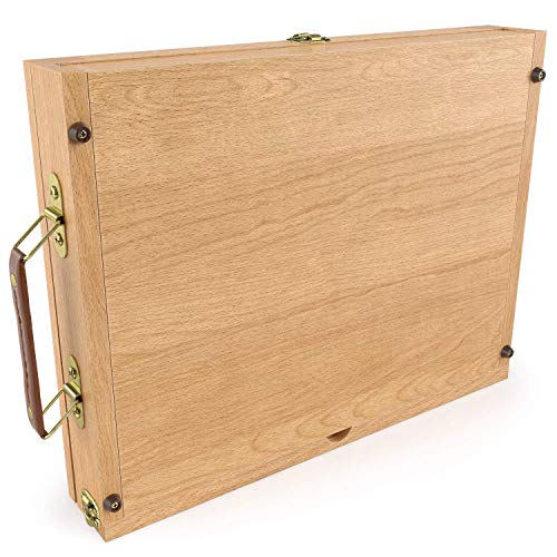 ARTEZA Tabletop Easel, 13.38 x 10.25 x 2 Inches, Portable Beechwood Easel Box with 2-Compartment Drawer and Wooden Palette, Art Supplies Storage for Professional Artists and Hobby Painters