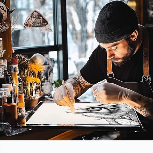 A3 Wireless Rechargeable Tracing Light Pad, 3-Colors & 8-Level Adjustable Brightness, 2500mAh Battery Powered Ultra-Thin Light Board with Foldable Stand for Diamond Art Painting - size: A3 Rechargable