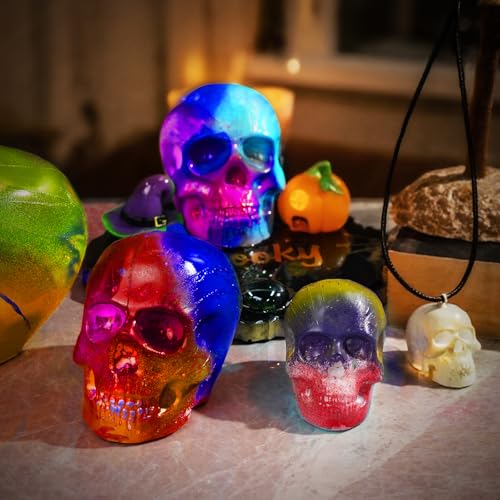 LET'S RESIN 3D Skull Resin Molds, 4 Size Silicone Mold Set for Epoxy Resin - color: skull