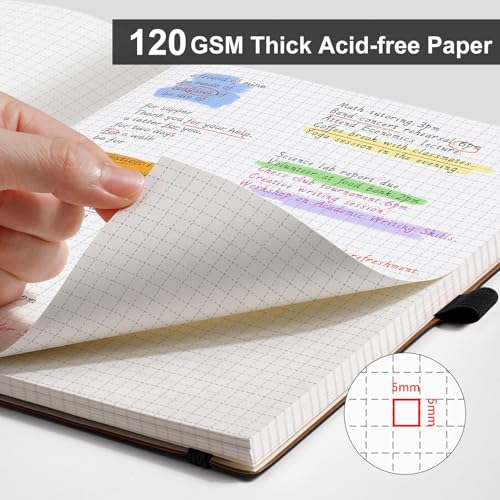 AHGXG Graph Paper Notebook, 120 GSM Paper, 96 Pages, B5 (7.6'' X 10'') - color: Black, style: B5-Grid-120G