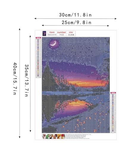 Starry Night Diamond Art Kits for Adults, Nature Diamond Art 12X16 Inch - color: Landscape 03