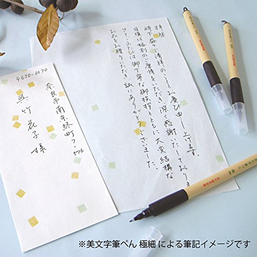 Kuretake Bimoji Felt Tip Brush Pen for Manga/Calligraphy, Broad Tip (XT4-10S) - style: Broad Tip