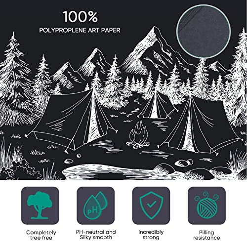 Crtiin 100 Pcs Black Drawing Paper Heavyweight, 6 x 9 Inches - size: 6 x 9 Inches