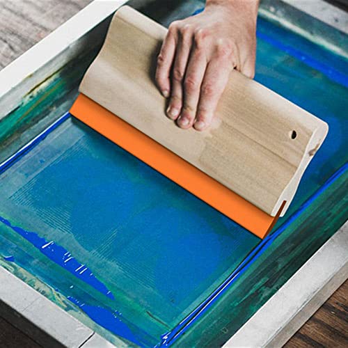 Screen Printing Squeegee, 75 Durometer Wooden Ink Scraper Set | 3 Sizes 5.9/9.4/13.7 Inch, Durable Wood Handle with Firm Rubber Edge for Smooth Ink Spreading and Stencil Printing