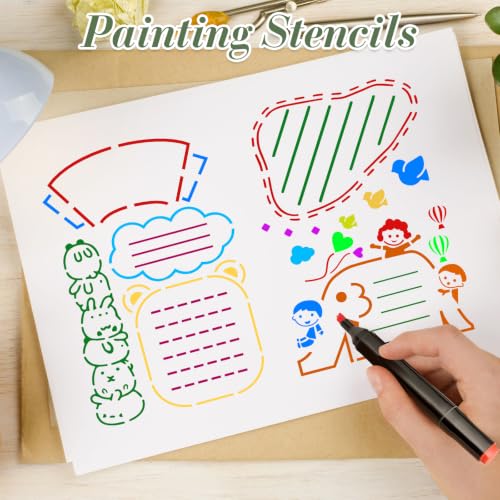 Diary Planning Stencils for Crafts Reusable 20Pcs Stencils(7.8X5.5 Inch) - color: Diary 2