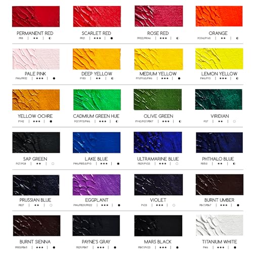 MEEDEN Artist Oil Paint Set - 24 Colors x 60ml/2oz Tubes - color: 24 Colors, size: 2 Fl Oz (Pack of 24)