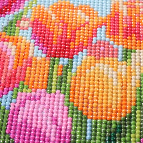 Yanfairy Wildflower Art Painting Kits for Adults, Full Drill Diamond Dots Paintings for Beginners, Round 5D Paint with Diamonds Pictures Gem Art Painting Kits DIY Crafts Kits 12x16inch - color: Wildflowers