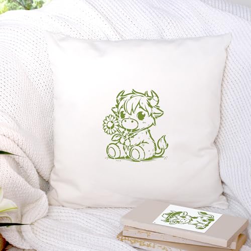 Keluna Highland Cow Stencils for Painting - 15 Pcs Animal Wood Burning Stencils, Farmhouse Cow Print Stencils for Crafts Reusable, Template for Painting on Canvas Wall Furniture Craft - style: highland cow