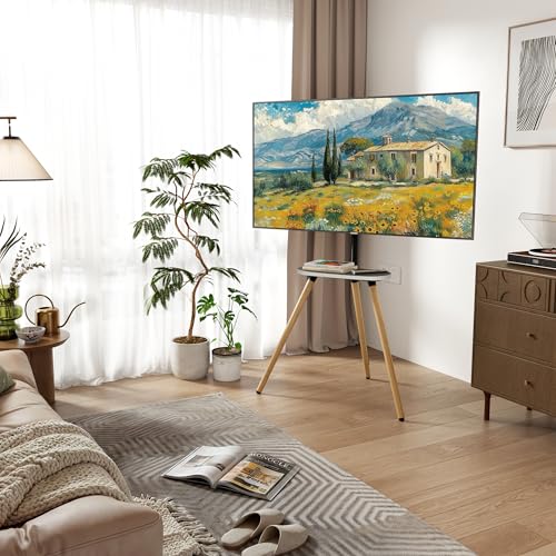 Tripod TV Stand for 43-65" TVs, Swivel, White - color: White, size: 43–65 Inch TVs
