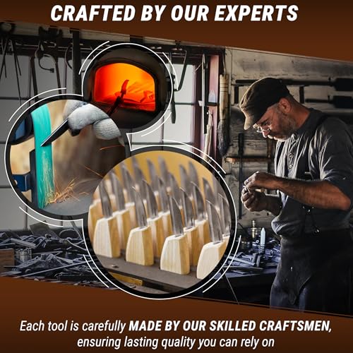 BeaverCraft Whittling Kit for Beginners, Wood Carving Kit for Beginners - Wood Carving Tools Woodworking Kit for Adults and Teens - Whittling Knife Kit with Wood Blocks - Wood Carving Set DIY03 Wizard