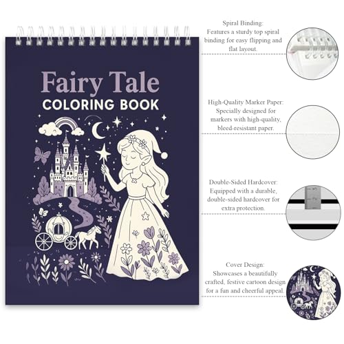 Fuxi Coloring Books for Ages 8-12 Girls, 50 Sheets (73lb/120gsm) Blank Paper Drawing Pad + 50 Designs Blank Paper for Coloring. - color: PurpIed, size: 9" x 12" (Pack of 2)