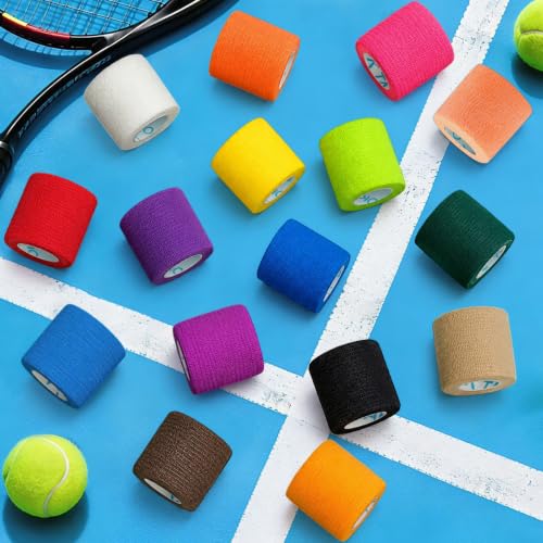 OK TAPE Self Adhesive Bandage Wrap 2 Inch x 5 Yds 64 Rolls - White | Elastic Cohesive Bandage Wrap Supports Wrists & Ankles Without Clips Ideal for Sports First Aid Vet care - color: White, size: 2inx5yds