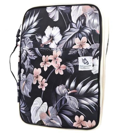 JAKAGO A4 Travel Portfolio Multifunctional Document Organizer Zippered Case for Office Supplies (Mulberry White) - color: Mulberry White