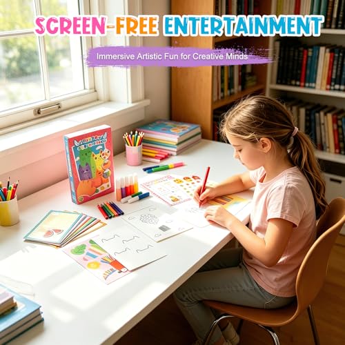 Rainbow Squeeze Art Kit, Creative Squeegee Painting Kit DIY Postcards Scratch Art Party Favors Novelty Birthday Gifts,2026 Upgrade Magic Rainbow Scratch Paper Art Set (B)