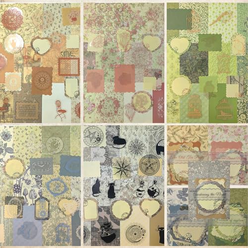 250Pcs Vintage Journal Supplies Kit,Scrapbook Papers Stickers