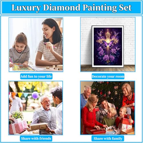 Arttoplus Religious Cross Diamond Art Kits for Adults Beginner 12x16 inch - color: G9360-US
