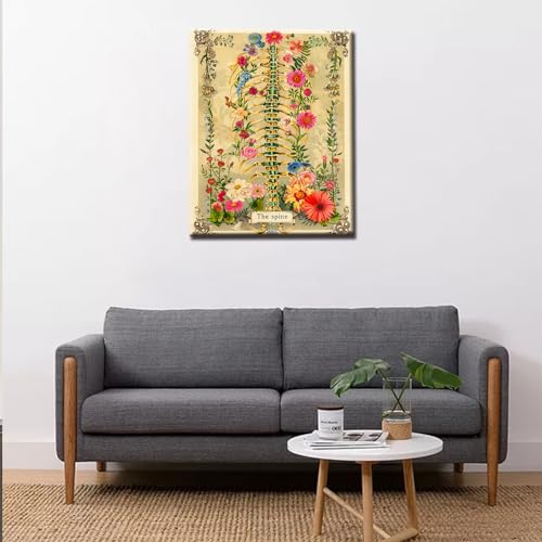 Aihonmin The Spine Paint by Number Kits Children,Rustic Human Organ Paint by Number Kits Adult Painting Picture Painting Kits for Home Wall Art Office Brushes and Acrylic Without Framed 16''W x 20''H - color: Organs-07, size: 16''x20''(Frameless)
