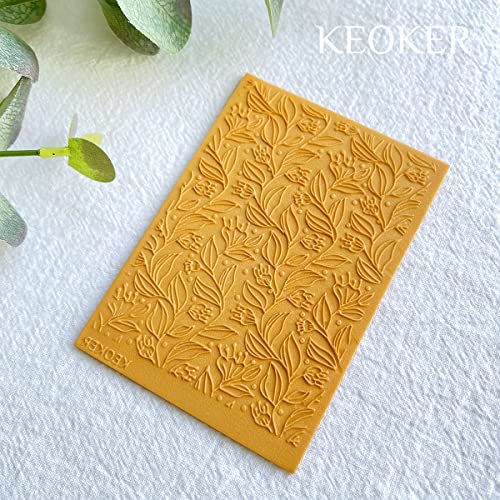 Keoker Polymer Clay Texture Sheets, Clay Texture Mat for Making Earrings Jewerly, Polymer Clay Texture Roller (No. 7 Floral) - color: 7