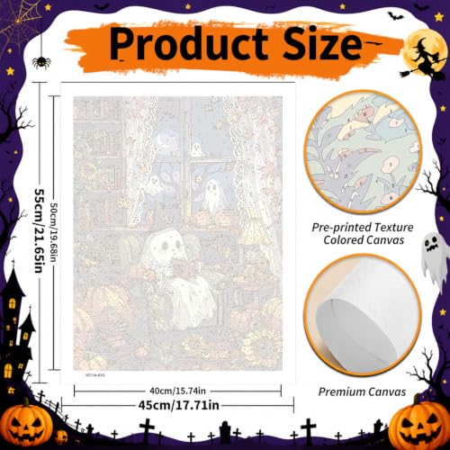 SUJINMEI Halloween Paint by Numbers Kit for Adults Without Frame 16X20 inch | Ghost Adult Paint by Number Kits on Canvas, Ghost Painting by Numbers for Adults, Acrylic Paints for Home Wall Decor - color: MT23164-US