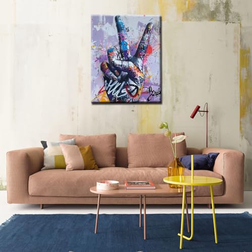 Colorful Doodle Paint by Numbers for Beginners Street Art Symbols Paint by Number for Ages 8-12 Light Purple Background Craft Art Painting Acrylic Pigment for Home Decor 16''x20'' (DIY Framed) - color: Artwork-04, size: 16''Wx20''H(DIY frame)