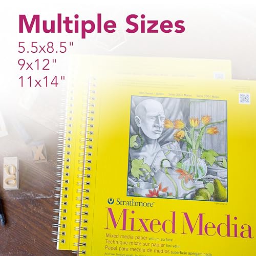 Strathmore (362-11) 300 Series Mixed Media Pad, 11"x14", 40 Sheets, White - size: 11 x 14 inches