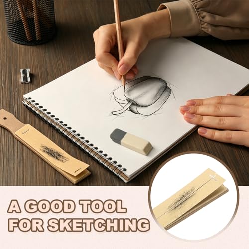 PATIKIL 6 Pcs Sandpaper Pencil Sharpener Pencil Pointer Sharpening Brown