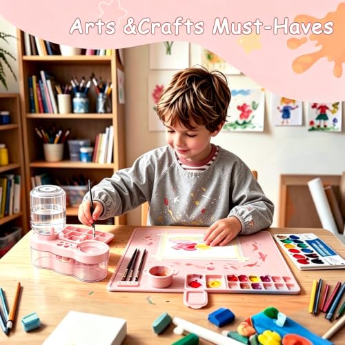 Art Station Set Brush Cleaner and Silicone Craftie Paint Mats - color: Pink