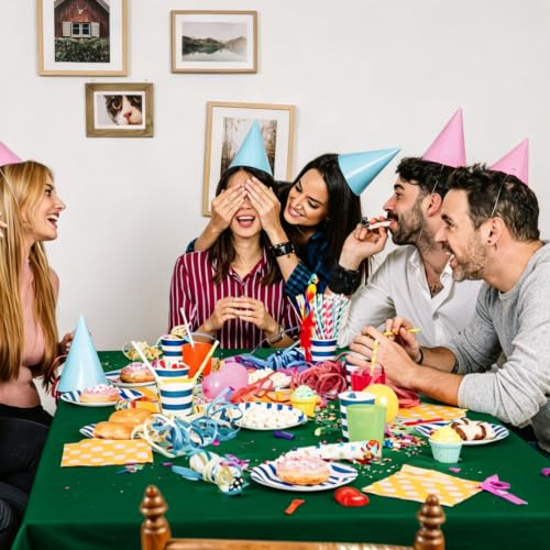 54IN X 600FT Plastic Table Cover Roll with Cutter Box, Cut to Size Plastic Table Cloths for Parties, Birthday, (Green, 54"x7680"(Rectangular)) - color: Green, size: 7680" x 54" (Rectangular)