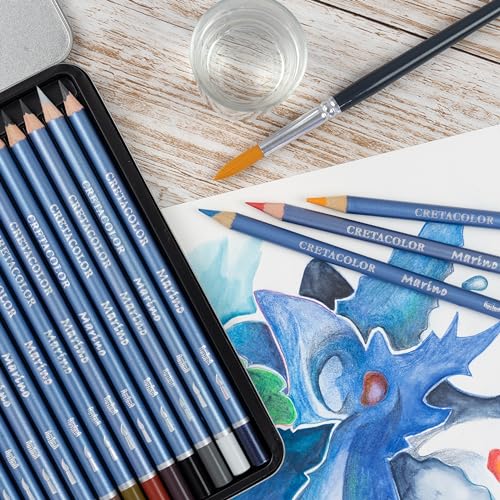 Cretacolor Marino Lightfast Watercolor Pencil Sets, Tin of 36