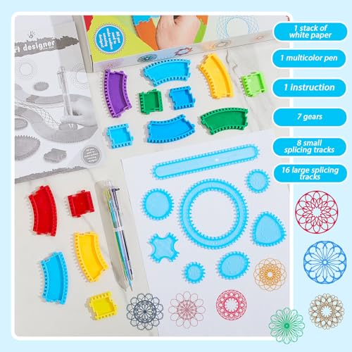 Chivao Spiral Art Kit Circle Stencils Drawing Tool Geometric Ruler,Stylish - style: Stylish