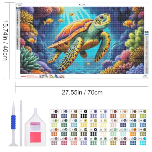 YOYA Large Diamond Art Kits for Adults, Sea Turtle 5D Diamond Painting - color: Sea Turtle 505